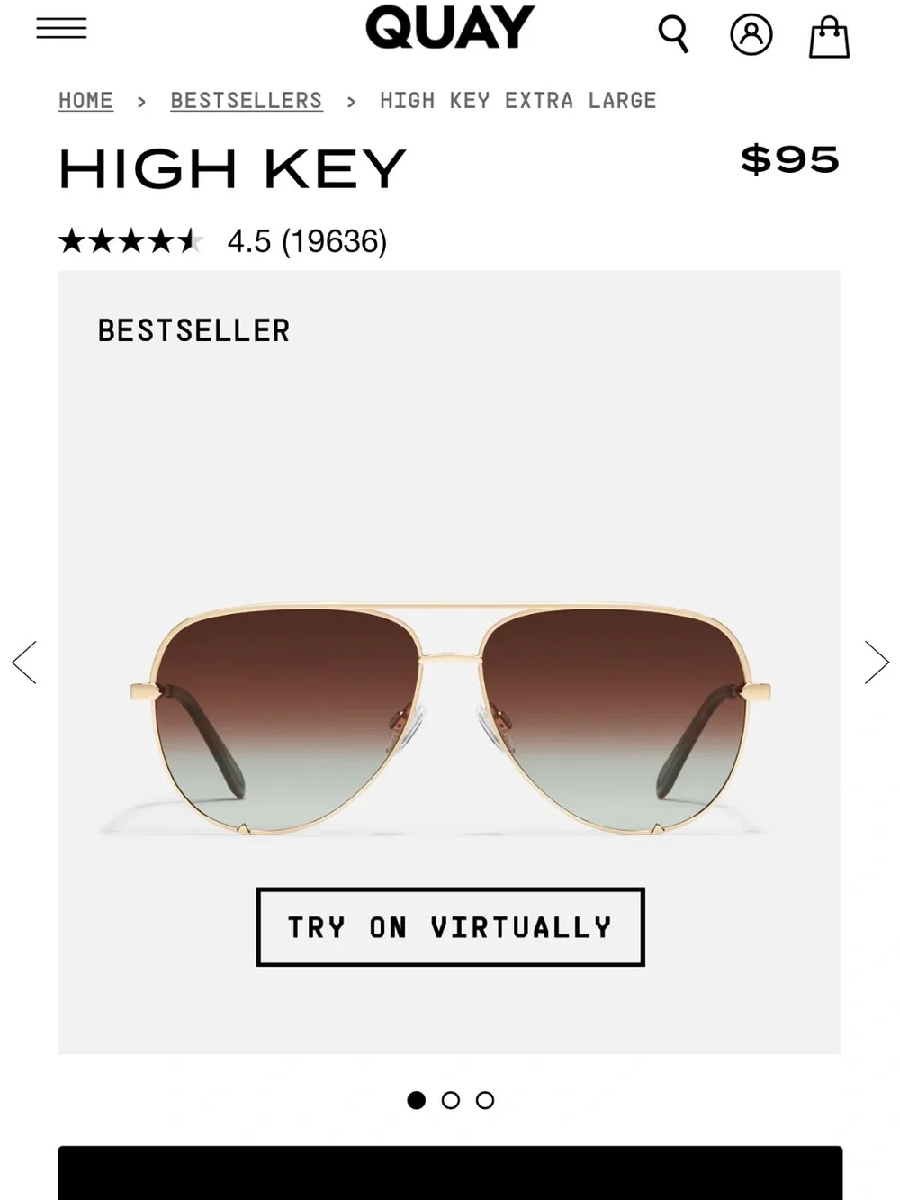 QUAY HIGH KEY women’s oversized aviator gold Metal Sunglasses